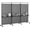 Grey, variant on 3 Panel Room Divider with Storage Shelves, 6FT Folding Privacy Screen with Lockable Wheels, Portable Rolling Wall Divider, Freestanding Partition Screen for Room Separation, Black