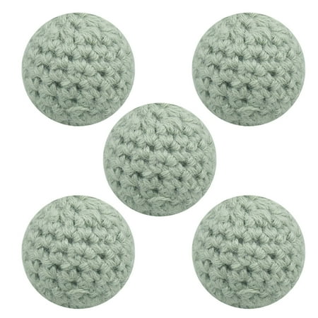 

5 Pieces Crochet Beads 36 Color 16mm Craft Beads for DIY Pacifier Clip Pendants