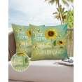 thumbnail image 6 of Pack of 2 Outdoor Pillow Covers, YOU ARE MY SUNSHINE Sunflower Bee Rural Style Green Background Waterproof Square Throw Pillowcase Cushion Decorative Pillow Covers for Couch Patio Tent, 20x20 in, 6 of 6