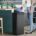 thumbnail image 6 of LAZY BUDDY 21.1 Gal Motion Sensor Trash Can, Smart Waste Bin with Soft-Close Lid, Touchless Stainless Steel Garbage Bin for Kitchen, Living Room, Office, Black, 6 of 7