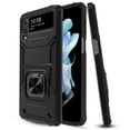 thumbnail image 3 of Elegant Choise Phone Case for Samsung Galaxy Z Flip 4 5G Shockproof Heavy Duty Protective Cover with Ring Stand, Black, 3 of 14