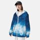 thumbnail image 3 of Balery Blue Glitter Sparkles Sudadera ligera de manga larga con capucha y protección solar UPF 50+ para hombre y mujer, ideal para pesca y running-Large, 3 of 7