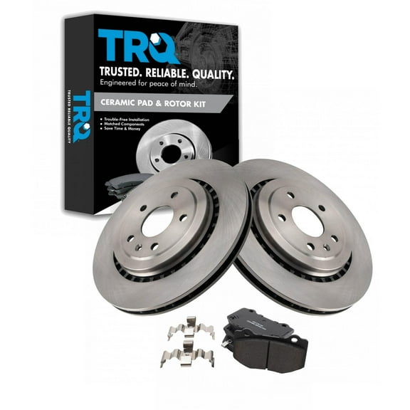 TRQ Rear Brake Pad & Rotor Kit Brake Pads Brake Rotor Ceramic Fits Select 2014-2019 Chevrolet Corvette