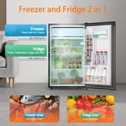 4.3 Cu.Ft Mini Fridge with Freezer, Compact Single Door Mini Refrigerator with 7-Setting Temperature Control, Removable Shelves & Crisper Drawer for Bedroom, Office, Dorm, RV