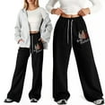 thumbnail image 2 of DHFJKG Girl's Christmas Baggy Sweatpants Lightweight Straight Leg Santa Pattern Athletic Pants With Pockets And Elastic Drawstring Soft Pants, 2 of 5