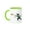Green/White, variant on 3drose, Funny Cool Boston Terrier Dog Throwing Frisbee Cartoon, 11oz Two-tone Green Mug