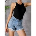 thumbnail image 5 of PULLIMORE Women Sexy Sleeveless Bodysuit Halter Neck Tank Tops with Panty (2XL, Black), 5 of 8