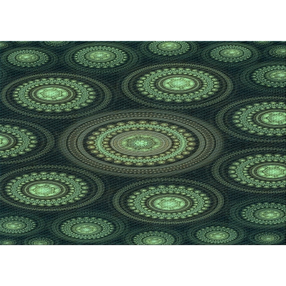 Ahgly Company Machine Washable Indoor Rectangle Transitional Dark Forest Green Area Rugs, 7' x 10'