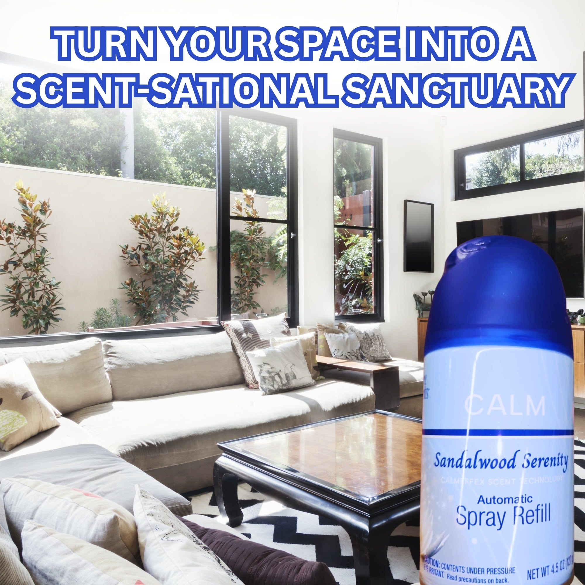 Automatic Spray Refill Sandalwood Serenity Calm Scent 4.5 Oz 3 Pack, Scented Air Freshener Long Lasting Odor Neutralizer Deodorizer w/ Snoep in Beperkte Oplage