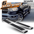 thumbnail image 2 of M-AUTO For 2019-2022 RAM 1500 Crew Cab Chrome 6" Side Step Nerf Side Bars Running Boards Factory Style & New Body Style, 2 of 9
