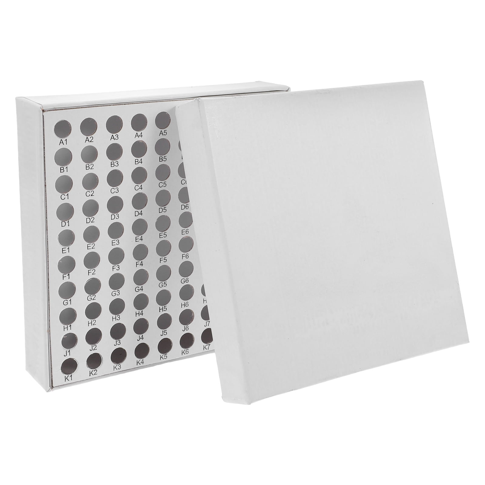 FOMIYES White Freezer Storage Box with Lid for Lab Tubes, Multi-Purpose Container for Sample Organization