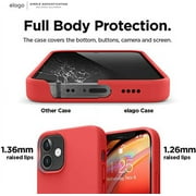 elago Compatible with iPhone 12 Mini Case, Liquid Silicone Case, Full Body Protection (Screen & Camera Protection) for iPhone 12 5.4 Inch (Red)