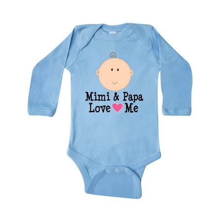 

Inktastic Mimi and Papa Love Me Baby Girl Gift Baby Girl Long Sleeve Bodysuit
