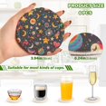 thumbnail image 2 of Yayeee 6 PCS Drink Coasters with Holder Set Woven Absorbent Round Tabletop Hot Pad, Small Space Pattern, 2 of 7