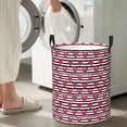 thumbnail image 4 of Lsque Hearts And Lines pattern Laundry Hamper Basket, Tall Woven Rope Hamper Basket for Clothes, Lightweight Storage Basket, Collapsible Waterproof-Medium, 4 of 8
