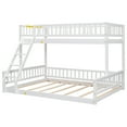 thumbnail image 6 of Harper & Bright Designs Twin XL Over Queen Wood Bunk Bed, Bunk Bed Frame with Ladder and Guardrails, White, 6 of 12