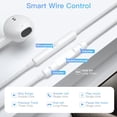 thumbnail image 3 of [2 paquetes] Auriculares USB C para iPhone 16/16 Pro Max/16 Pro/16 Plus/15 Pro Max, [certificado MFi] Auriculares USBC Auriculares iPhone 16 con cable con micrófono y control de volumen Auriculares es, 3 of 5