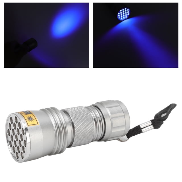 UV UV Negra Negra Linterta 21 LED 395 NM Linterta Ultravioleta Para Agentes Fluorescentes Códidigos de Falsificación Anti -Falsificación Moss Cat Moss