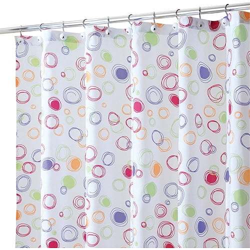 iDesign Multicolor Polka Dot Polyester Shower Curtain, 72" x 72