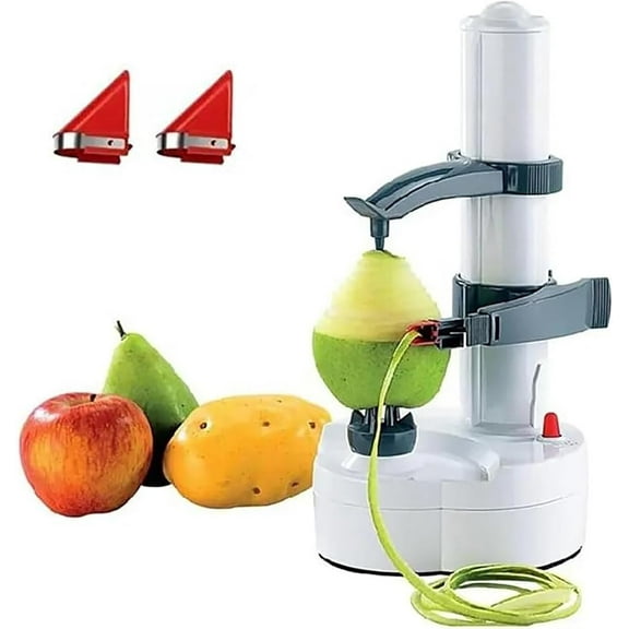 Electric Potato Peelers, Automatic Rotating Apple Peeler, Multifunctional Electric Peeler with Movable Fixed Needle, One Key Operation and Save Time and Energy, for Potato Fruit Vegetable