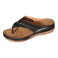 thumbnail image 1 of DAFEI Women's Flip Flops Stylish Woven Decorative Cork Sole Flat Sandals, 1 of 7