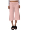 thumbnail image 2 of Women's Ruched Wide Leg Capri Pants High Waist Casual Yoga Pants Loose Fit Cropped Trousers Comfortable Lounge Pants for Daily Wear, 2 of 6