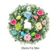 thumbnail image 4 of Corona de Pascua con flores y follaje artificiales | Decoración de primavera para la puerta principal o la pared | Corona decorativa de huevos para el hogar y la chimenea, 4 of 6