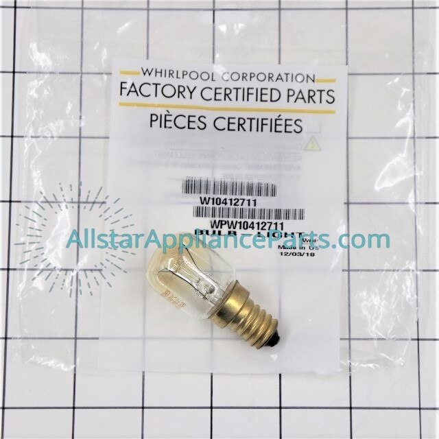 Whirlpool Range/Stove/Oven Light Bulb WPW10412711