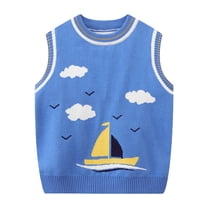 Kids Toddler Baby Girls Boys Print Sleeveless Sweater Vest Tops Clothes for 3-4 Years