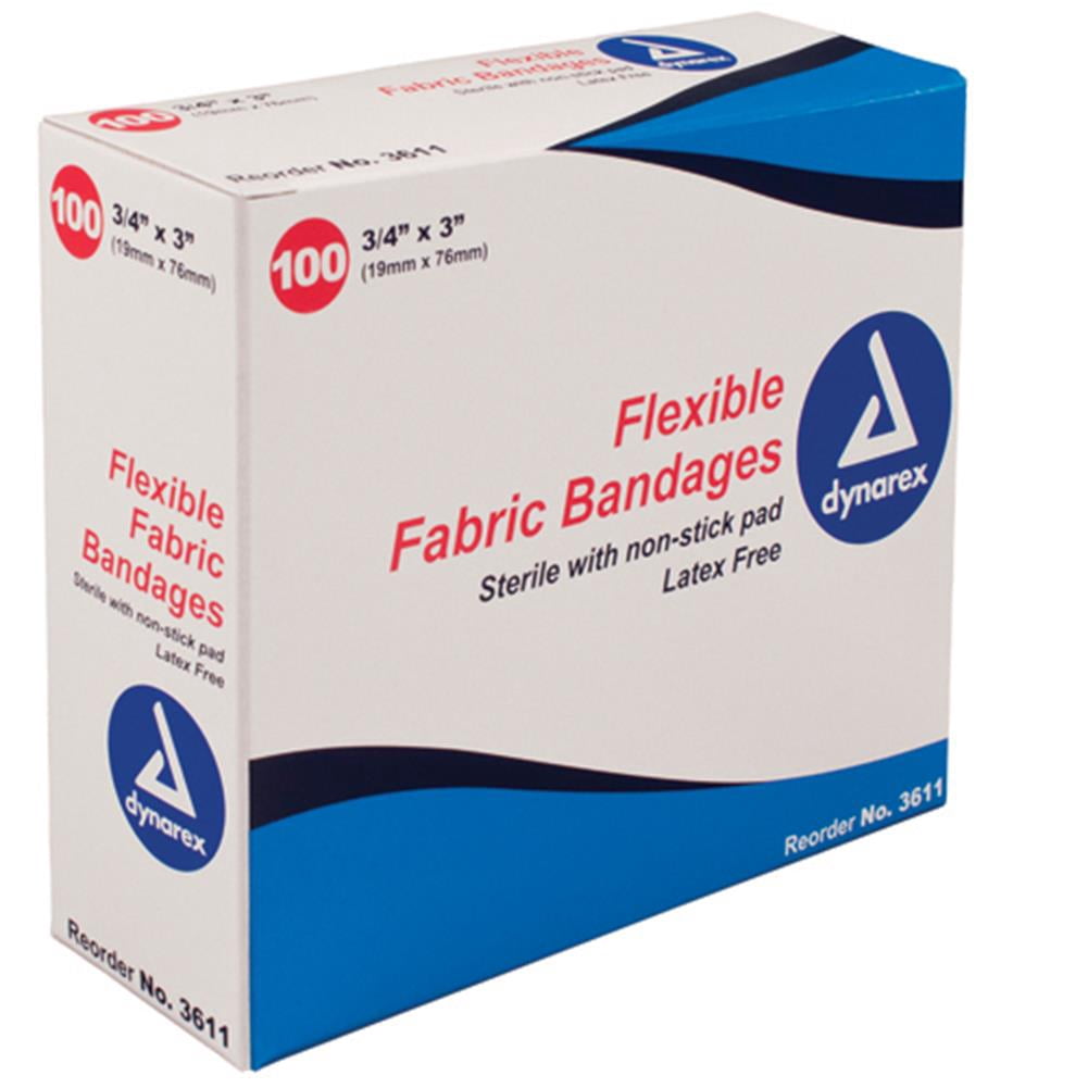 Dynarex Flexible Fabric Adh Bandages Wing 3 x 3 Part No.3620