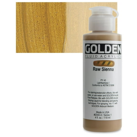 UPC: 0738797234048 | Golden Fluid Acrylics – Raw Sienna  4 oz bottle