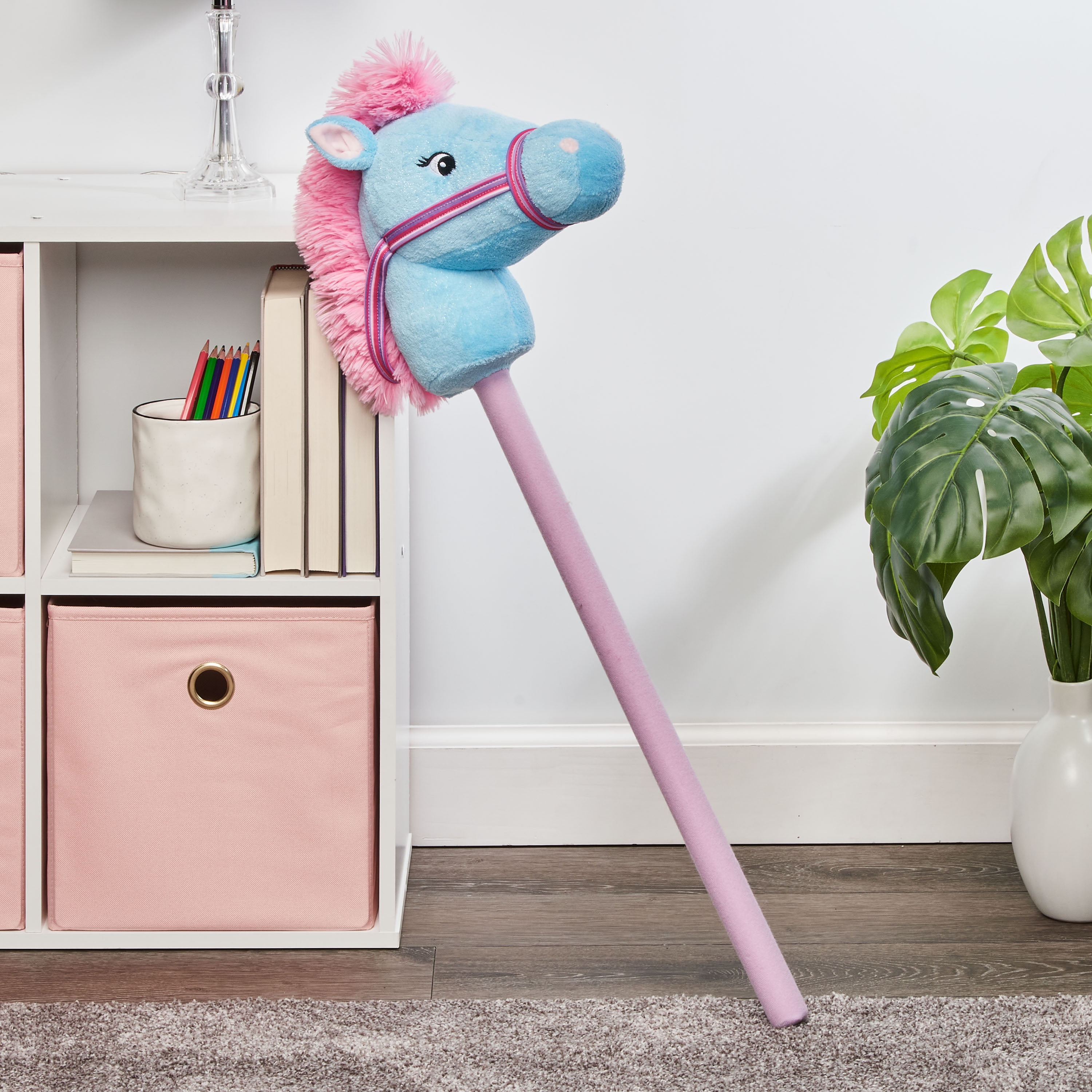 Spark Create Imagine Plush Riding Stick, Blue Unicorn