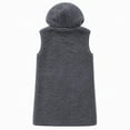 thumbnail image 5 of Mifsaly Womens Sherpa Fleece Vest Hooded Longline Sleeveless Jacket Button Front Fuzzy Warm Casual Outerwear for Fall Winter Travel Layering Everyday Dark Gray,M, 5 of 5