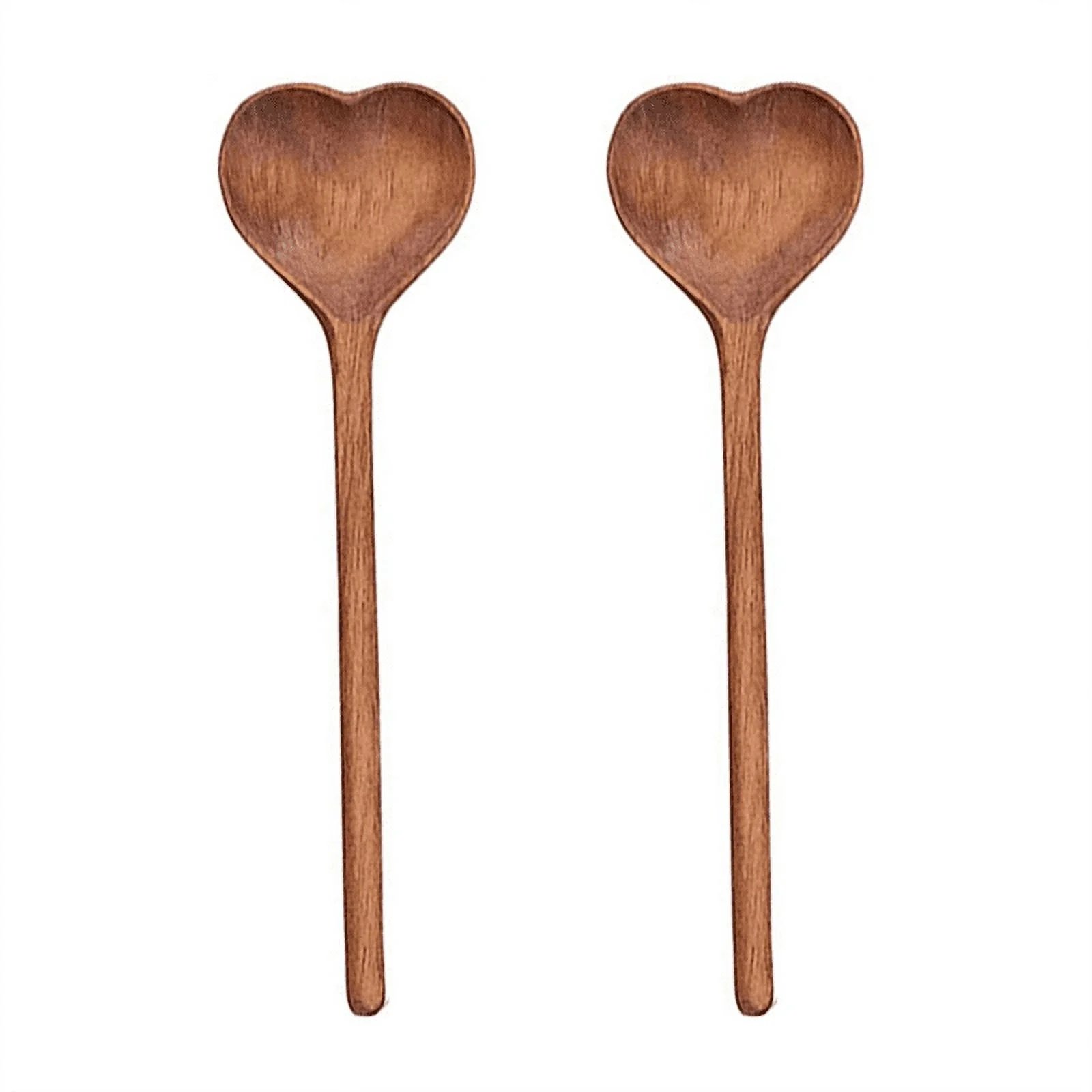 New Arrivals Wooden Heart-Shaped Spoons-Wooden Tea/Coffee Spoons Set (2Pcs)