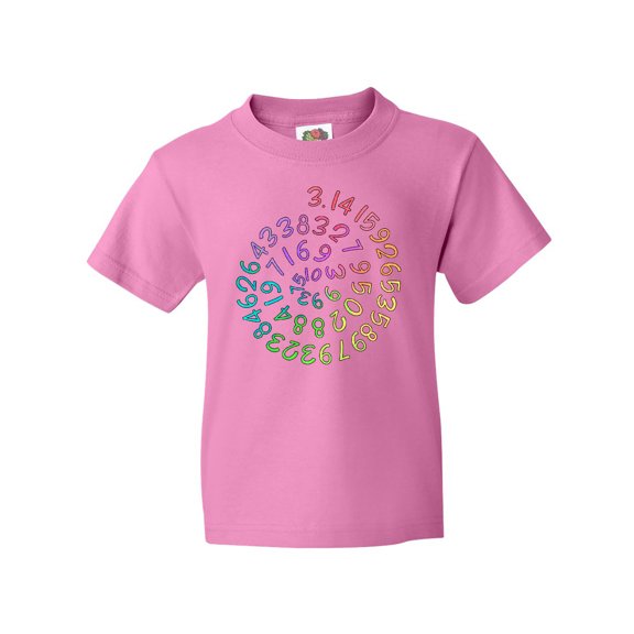 Inktastic Pi Day Pi Numerals in Rainbow Spiral Youth T-Shirt