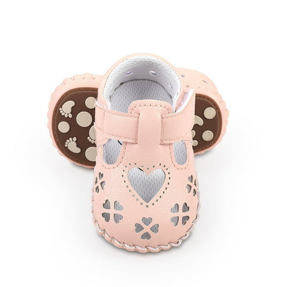 Yoyauz Baby Girl Mary Jane Shoes Anti Slip Rubber Sole Ballet Slippers Princess Dress Wedding Shoes Newborn Kids Shoes Toddler Shoes(0-12 Month)