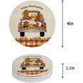 thumbnail image 1 of FMSHPON Happy Thanksgiving Plaid Truck Gnome and Pumpkins Set of 8 Round Coaster for Drinks, Absorbent Ceramic Stone Coasters Cup Mat with Cork Base for Home Kitchen Room Coffee Table Bar Decor, 1 of 6