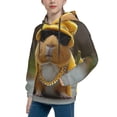 thumbnail image 2 of KLL Unisex Kids Boys Girls Hooded Pocket Pullover Hoodies-Heavy Metal Style Guinea Pig, 2 of 5