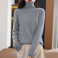 thumbnail image 2 of Oversized Sweaters for Women Fall Clothes Women's Pullover Sweater Winter Warm Knit Turtleneck Top Soft Wool Blend Long Sleeve Slim Fit Casual Sweater for Ladies, 2 of 4