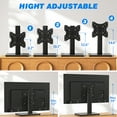 thumbnail image 2 of RTVR Swivel Table Top TV Stand with 40° Rotation & Tempered Glass Base for 23-43" Flat Screen TVs, 4-Level Height Adjustable with Non-Slip Feet, 66lbs Capacity, 2 of 7