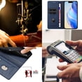 thumbnail image 6 of Compatible with iPhone 14 Wallet Case with RFID Blocking Credit Card Holder, PU Leather Folio Flip Kickstand Protective Shockproof Cover Women Men for iPhone 14 Phone Case - Darkblue, 6 of 11