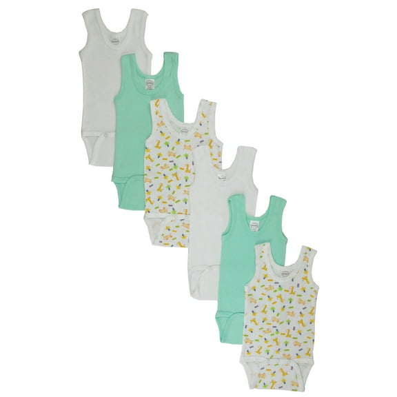 Bambini Printed Tank Top Sleeveless Bodysuits, 6pk (Baby Boys)