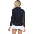 thumbnail image 4 of IBKUL Adult Female Adjustable Zip Long Sleeve Polo, Color: White, Size: L, 4 of 9