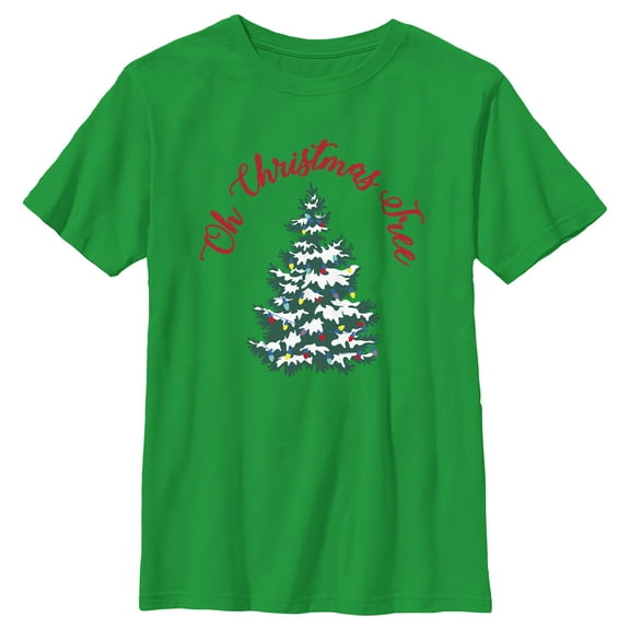 Boy's Lost Gods Oh Christmas Tree Graphic Tee Kelly Green Small