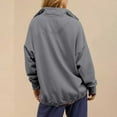 thumbnail image 6 of VISALY Pullover Sweatshirt for Womens Oversized Sweatshirt Dressy Sweatshirts 1/4 Button Mock Neck Long Sleeve Shirts Loose Fit Tops Trendy Sweatshirts Casual Pullover Fashion Outfits Clothes Grey L, 6 of 9