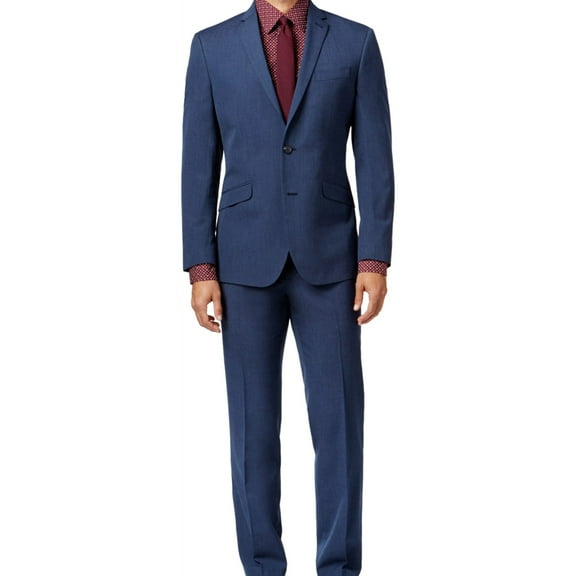 Kenneth Cole Mens Pindot Formal Tuxedo, Blue, 36 Regular / 29W x 32L