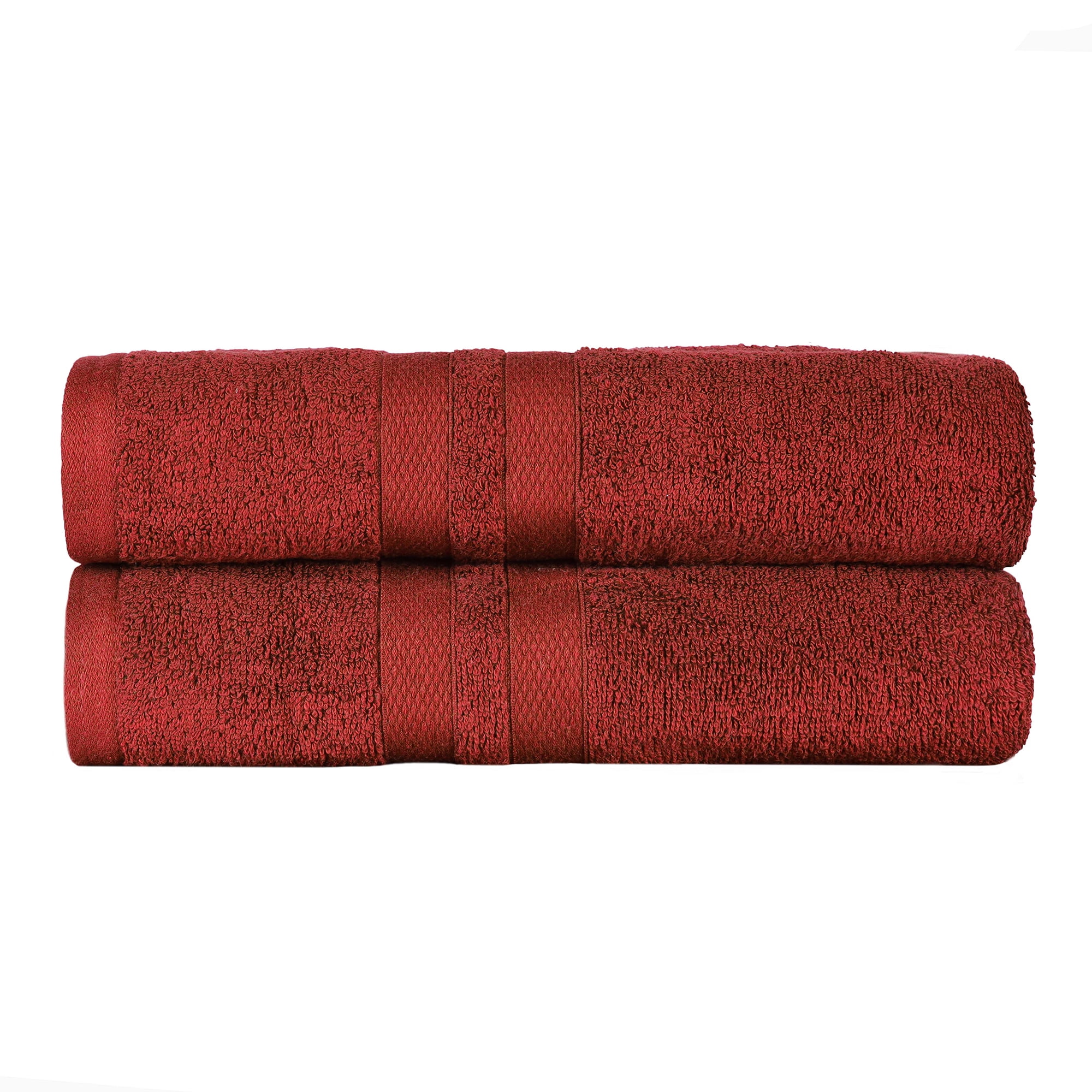 Superior Ulta Soft Cotton 2-Piece Bath Sheet Set, Highly-Absorbent Solid Towels, Maroon