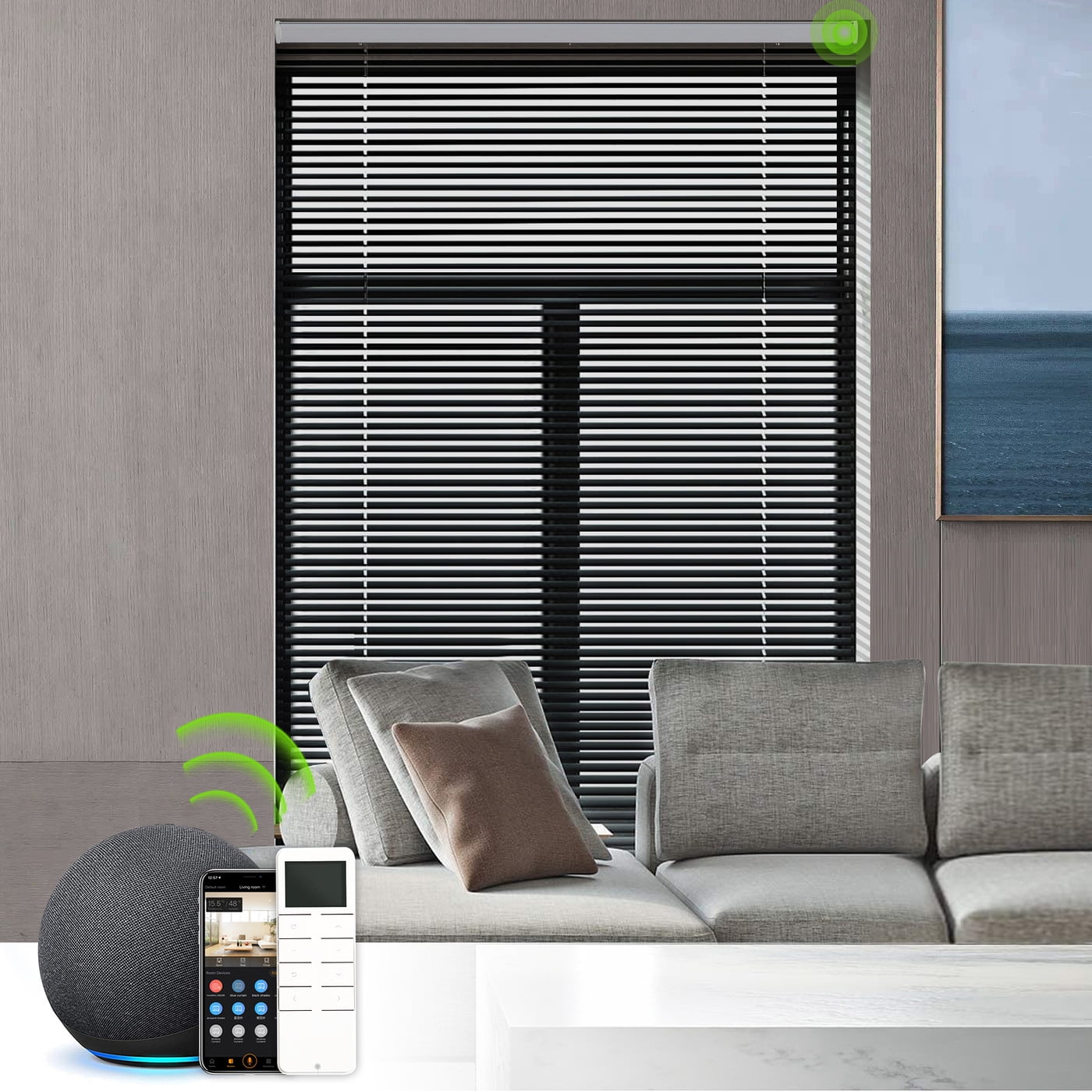 Yoolax Motorized Mini Blinds Cordless Smart Horizontal Blinds