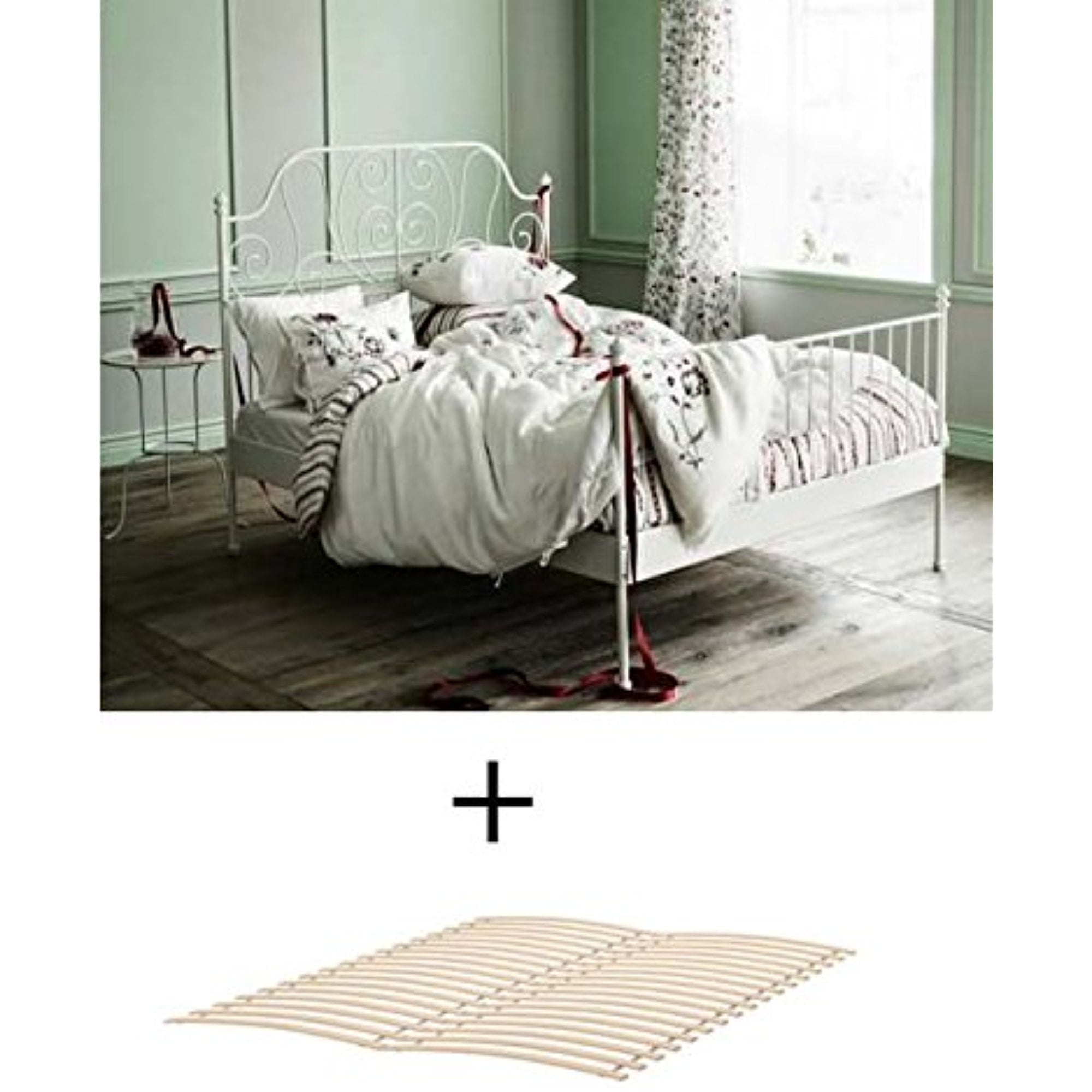 Ikea Queen Size Metal Country Style Bed, Ikea White Iron Bed Frame