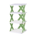 thumbnail image 3 of opvise Shoe Rack Easy Installation Free DIY Combination Stackable Save Space Hollow Out Store Shoes Great Load Bearing Widened Platform Shoe Organizer Household Stuffs Green Four Layer, 3 of 8